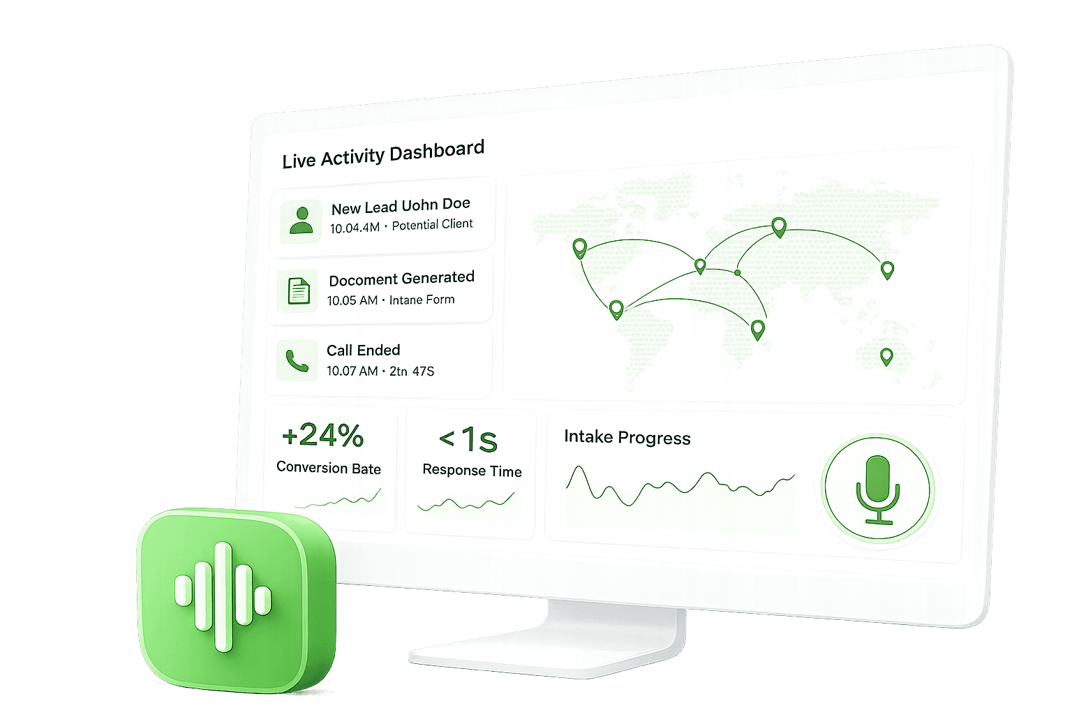 Sonovi AI voice platform dashboard showing live activity and conversation flow